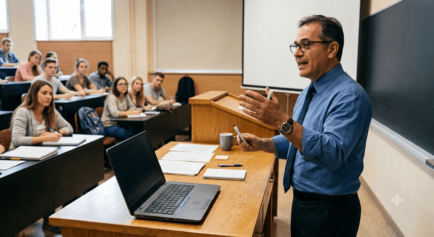 Professor com turma em sala