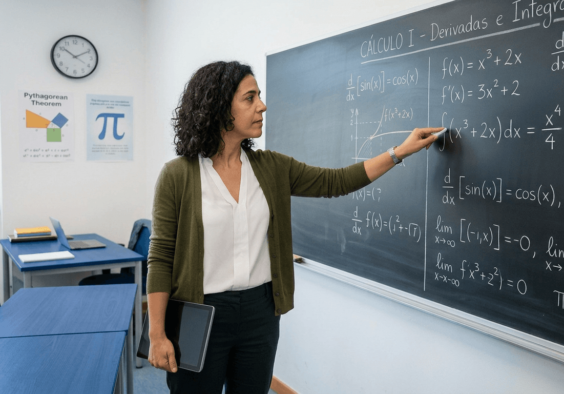 Professora em atividade com turma